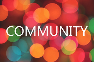 Text that reads: Community
