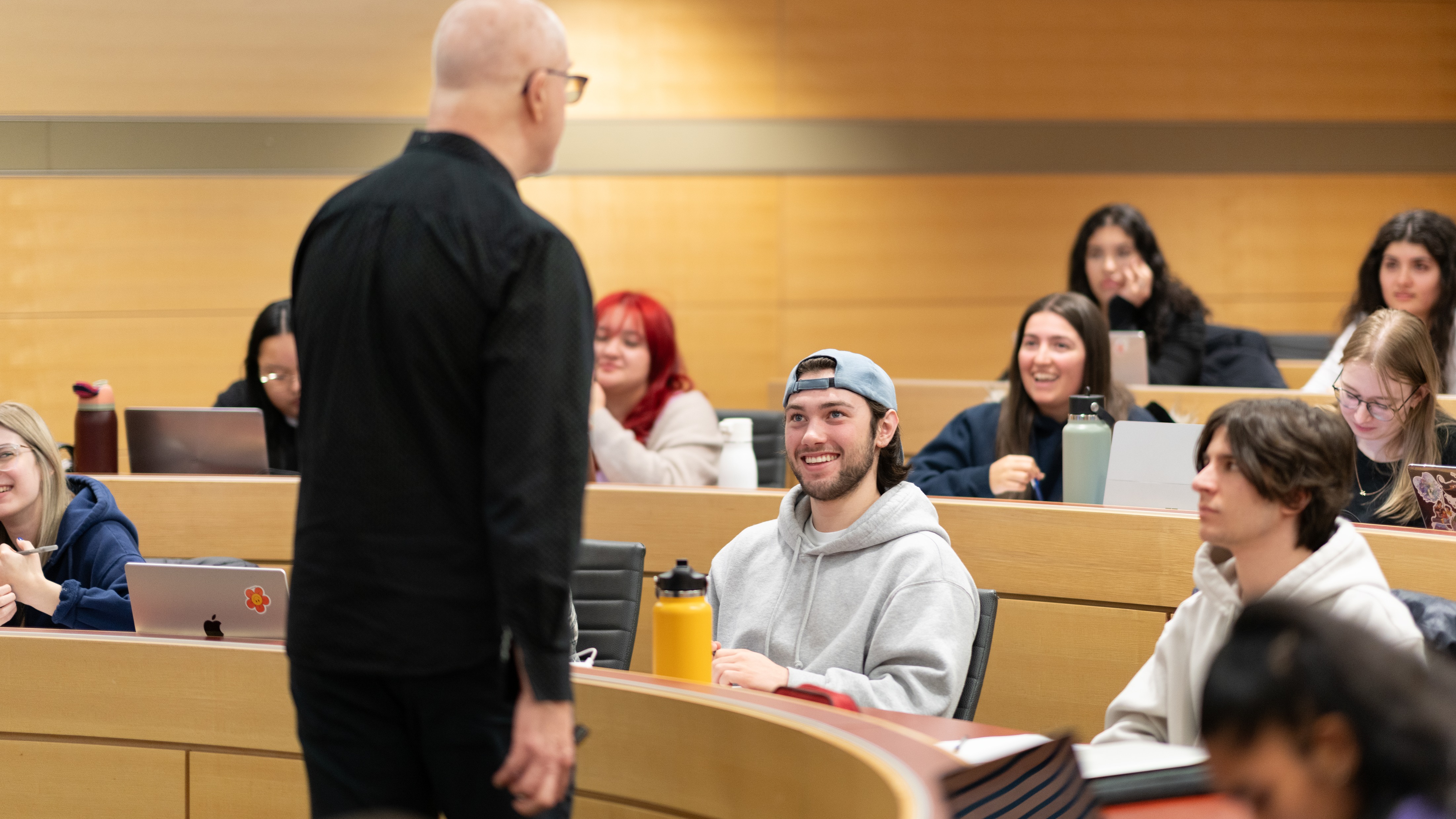 Professor and students in a classroom