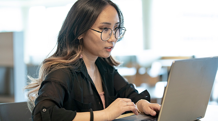 High School Appointments student at laptop