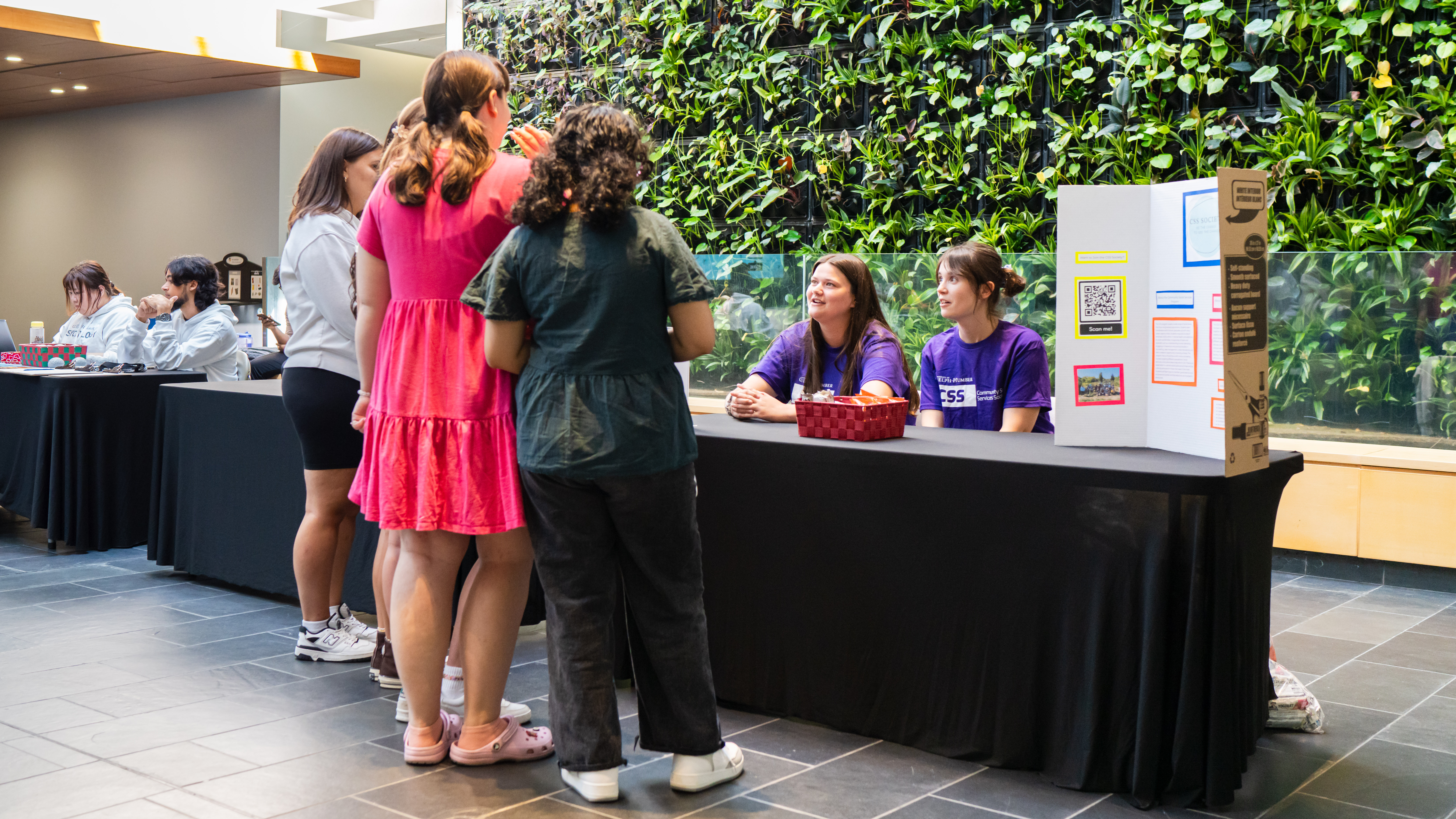 Students meet society members in UofGH atrium