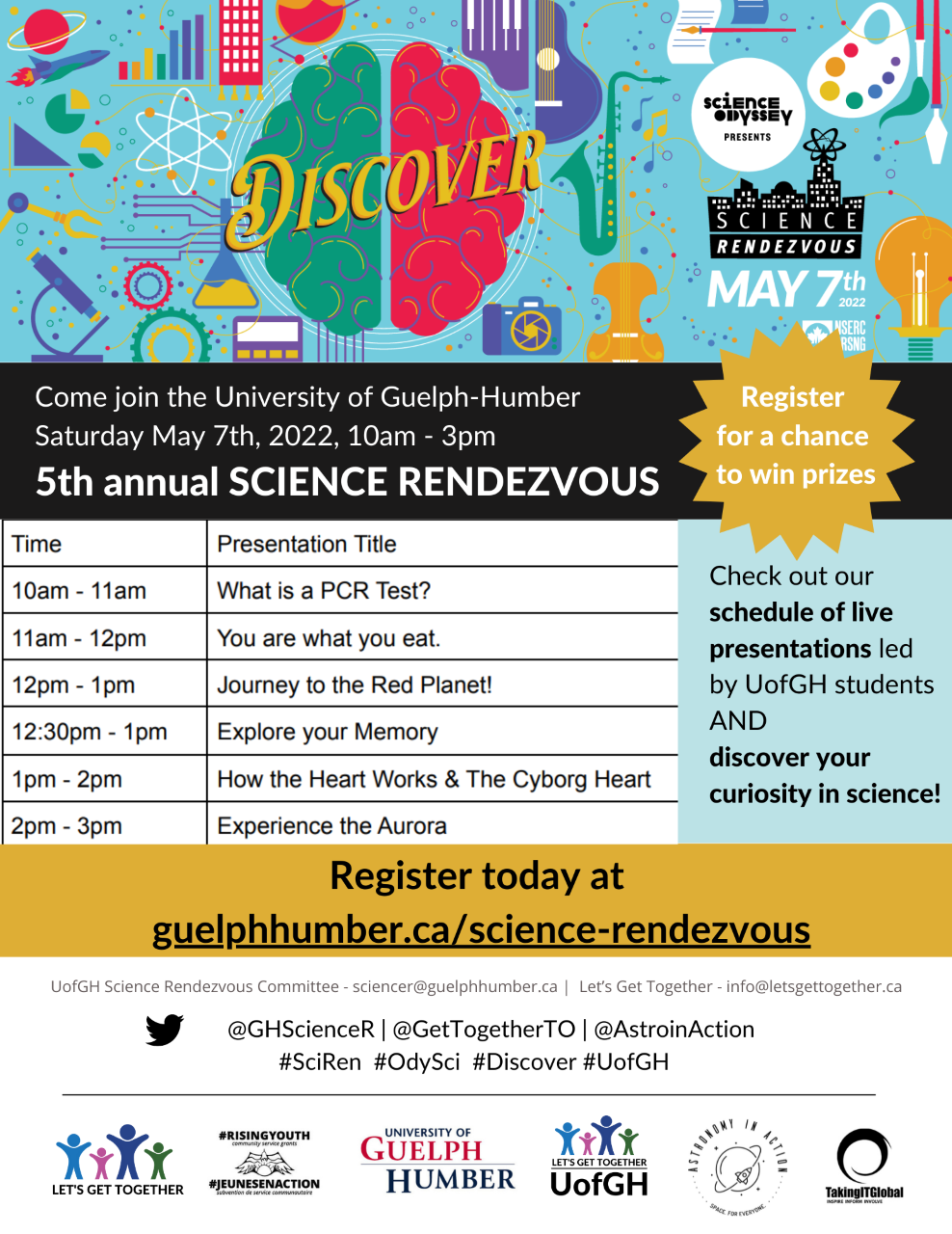 Science Rendezvous 2022 Schedule Poster